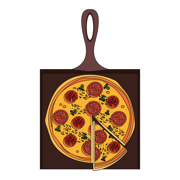 Итальянская пицца
 - Вектор,изображение