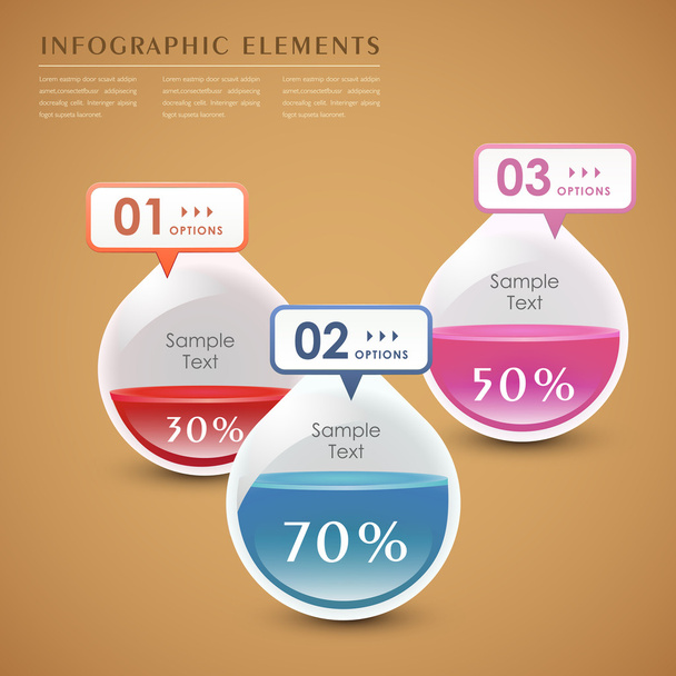 Vector abstract 3d drop infographics - Wektor, obraz
