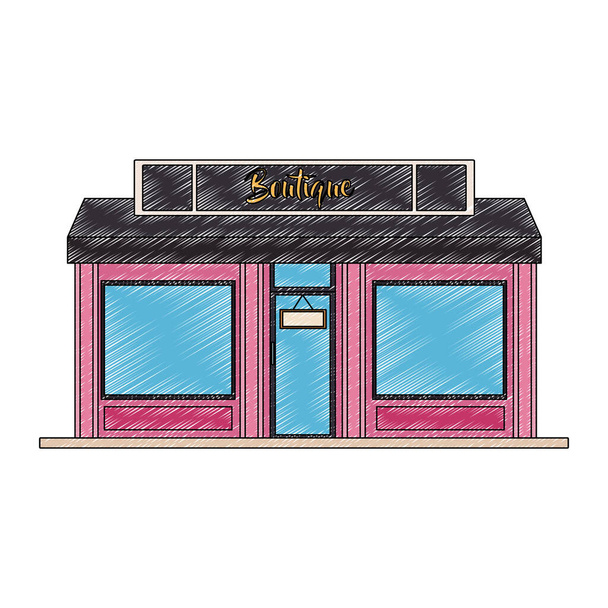 Store shop building scribble - Vektori, kuva