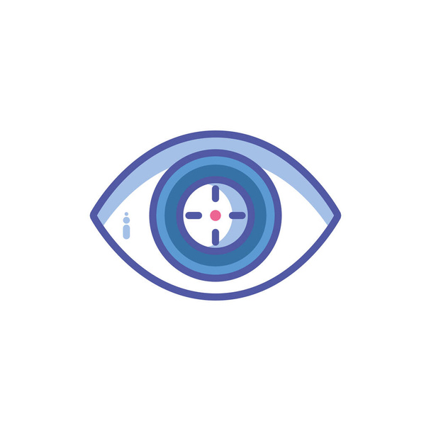 cyber security eye in white background - Vector, Image
