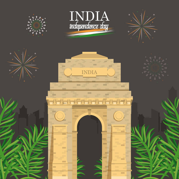 Inde carte de jour de l'indépendance coloré
 - Vecteur, image