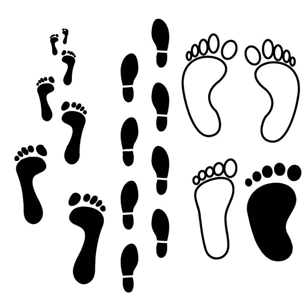 Піктограма стопи Взуття та ноги кроки людини Вектор
 - Вектор, зображення