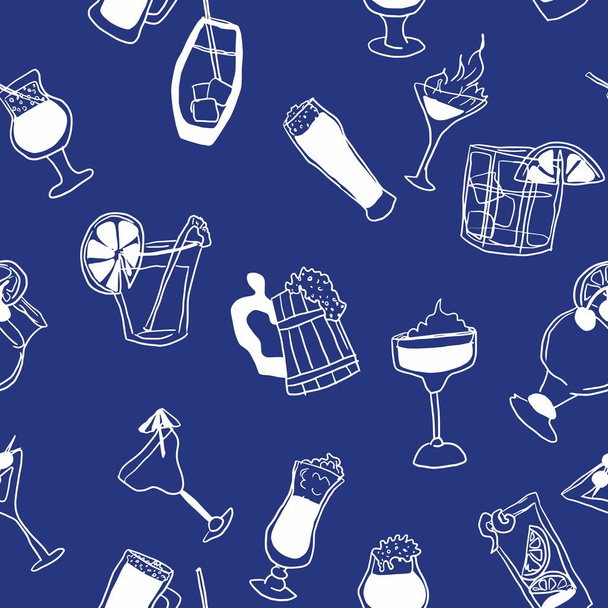 motif bleu sans couture avec des griffes d'alcool
 - Photo, image
