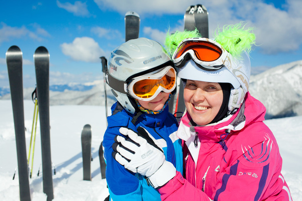Esquí, invierno, familia
 - Foto, Imagen