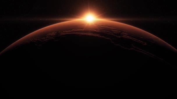 Soleil se levant au-dessus de la planète Mars 4k
 - Séquence, vidéo