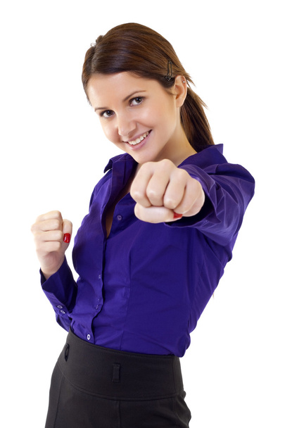 Business woman getting into a fight - Photo, image