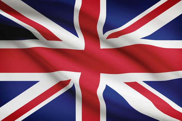 fırfır yakalı bayrakları dizi. Amerika Birleşik Devletleri of Büyük Britanya ve Kuzey İrlanda. - Fotoğraf, Görsel