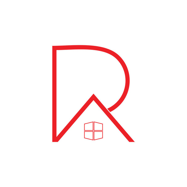 γράμματα r γραμμή σπίτι απλό λογότυπο - Διάνυσμα, εικόνα