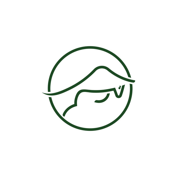 Злой бык линии искусства простой вектор логотипа круга
 - Вектор,изображение