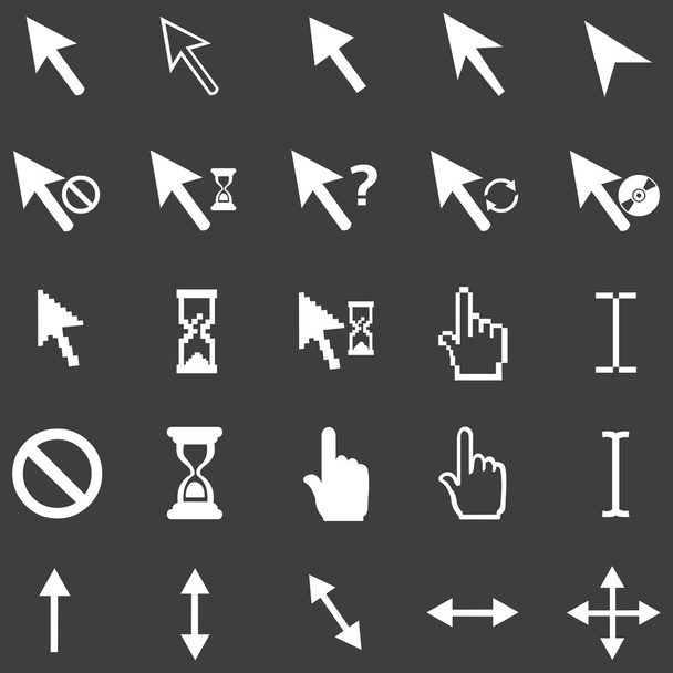 Vector set of 25 white cursors - Vector, Image