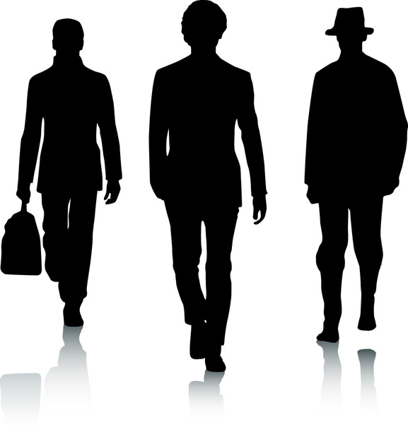 Silhouette fashion men - Vector, Image