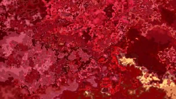 αφηρημένη κινουμένων σχεδίων αναβοσβήνει χρωματισμένο φόντο αδιάλειπτη βρόχο βίντεο - εφέ κηλίδας νερομπογιάς - χρώμα pomegraneate κόκκινο κίτρινο - Πλάνα, βίντεο