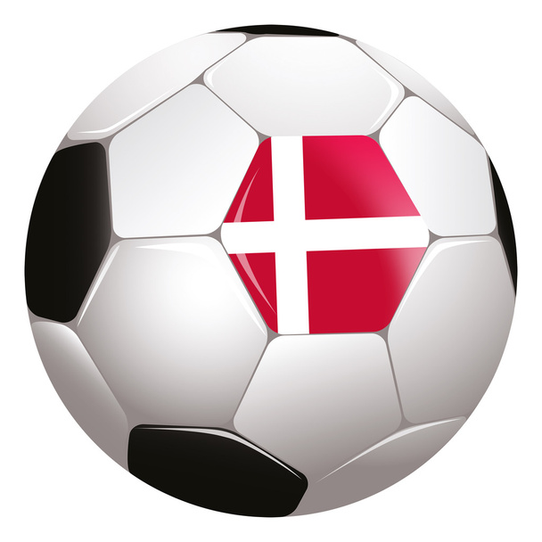 soccerball met Denemarken vlag - Foto, afbeelding
