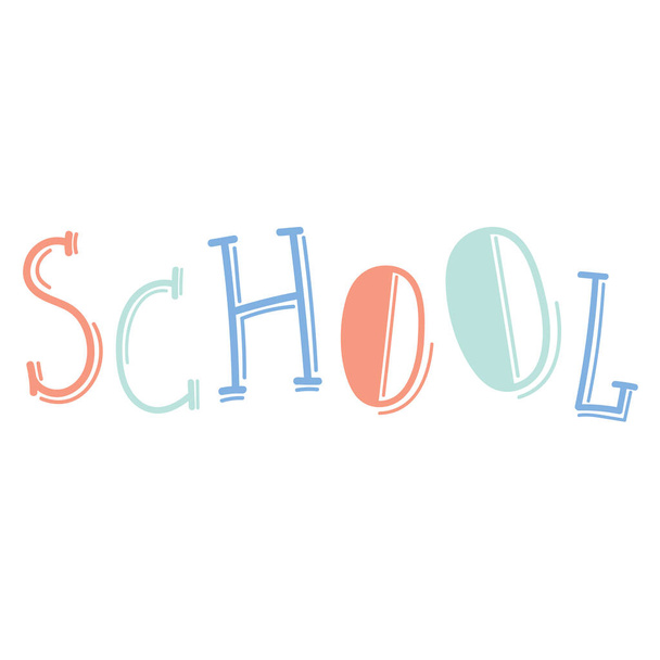 Tipografía de letras escolares estilo moderno de diseño fresco
 - Vector, Imagen