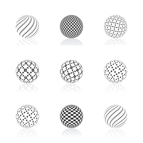 Sphere with halftone fill, vector illustration. - Vector, Image