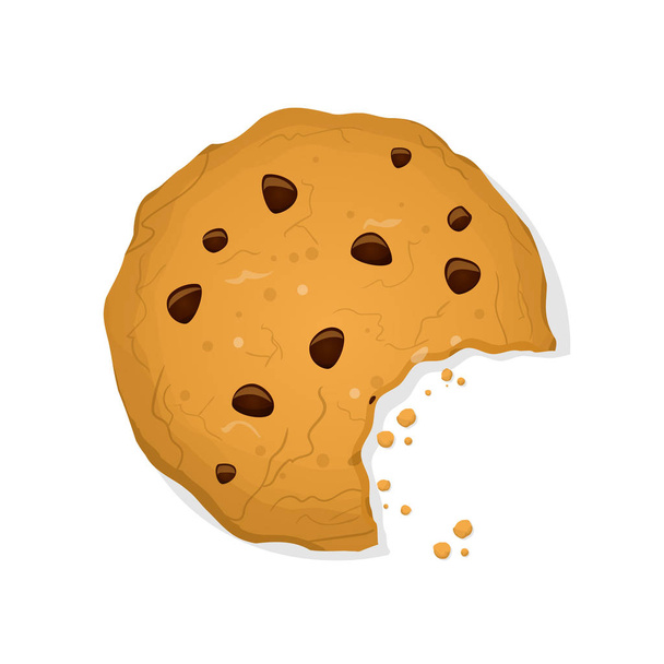 divertida ilustración de dibujos animados de una galleta mordida
 - Vector, imagen