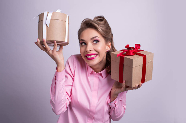 Woman with presents - Photo, image