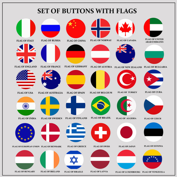Conjunto de banderas con banderas populares
. - Foto, imagen