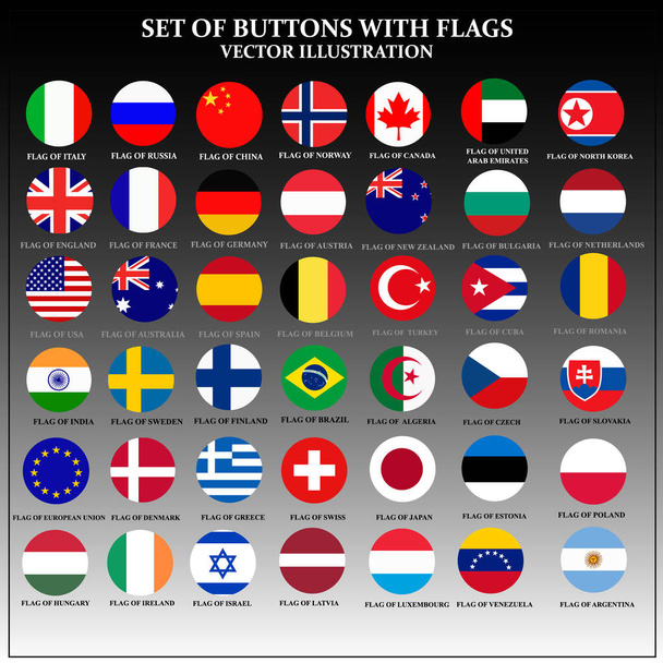 Set of banners with popular flags. Vector. - Vector, Image