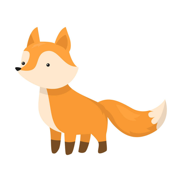 Cute fox is standing on four legs. Vector illustration isolated on white background - Vektor, obrázek