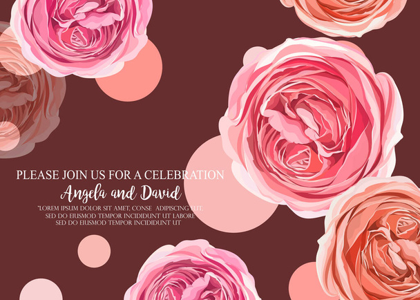 Floral Γάμος Πρόσκληση κομψό πρόσκληση - Διάνυσμα, εικόνα
