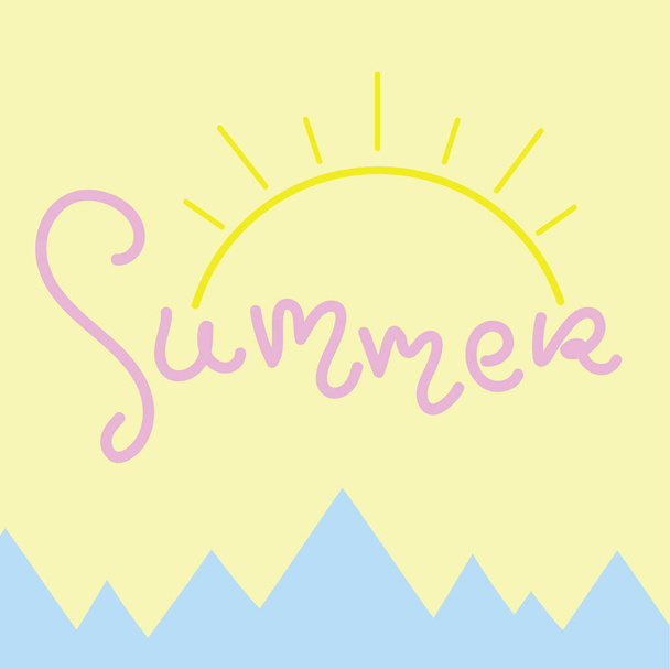 Sommer Schriftzug Logo Dekoration Grußkarte Vorlage - Vektor, Bild