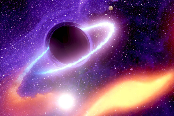 Μια μαύρη τρύπα είναι χάλια στο διάστημα και την ύλη. Στοιχεία αυτής της εικόνας παρασχέθηκαν από τη Nasa. - Φωτογραφία, εικόνα