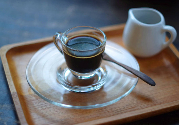 Fresh espresso coffee in caf�� - Photo, Image