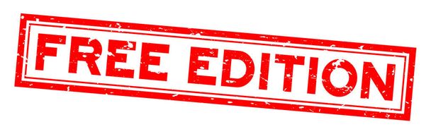 Grunge piros ingyenes kiadás szó négyzet gumi pecsét fehér háttér - Vektor, kép