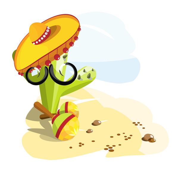 Cactus mustache - Вектор, зображення