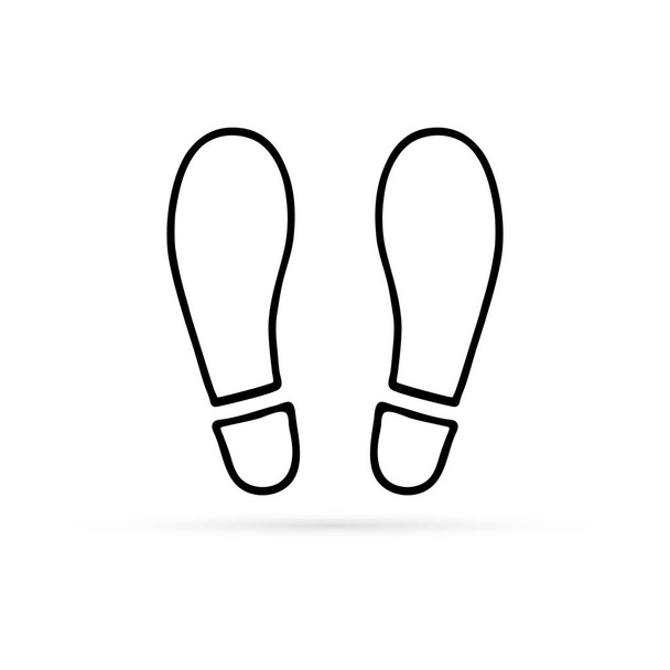 doodle linear footprint icon, hand drawing vector illustration - ベクター画像