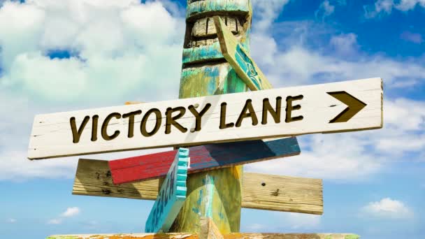 Street Sign el camino a Victory Lane
 - Imágenes, Vídeo