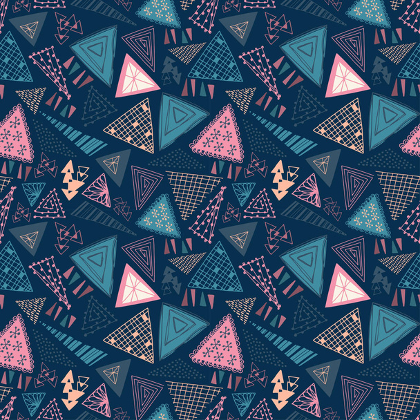 seamless vector pattern repeat of hand-drawn, doodled, abstract triangles - Vektor, kép