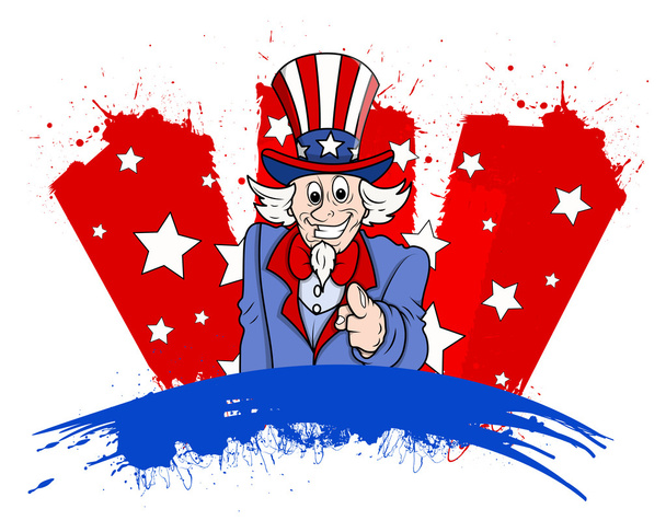 Uncle sam - 4th of July Vector thema Design - Vector, afbeelding