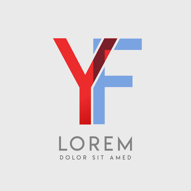 YF logo letters with "blue and red" gradation - Vector, Image