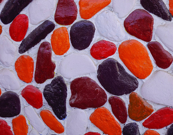 Colorful stones on the wall  - Foto, Imagen
