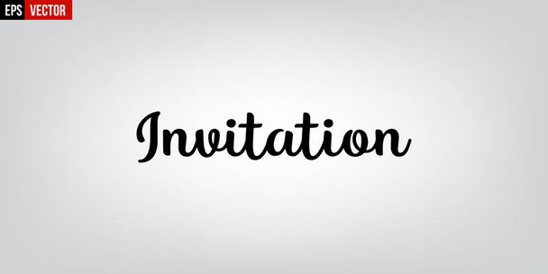 Invitation english typography on grey background - Vector, Image