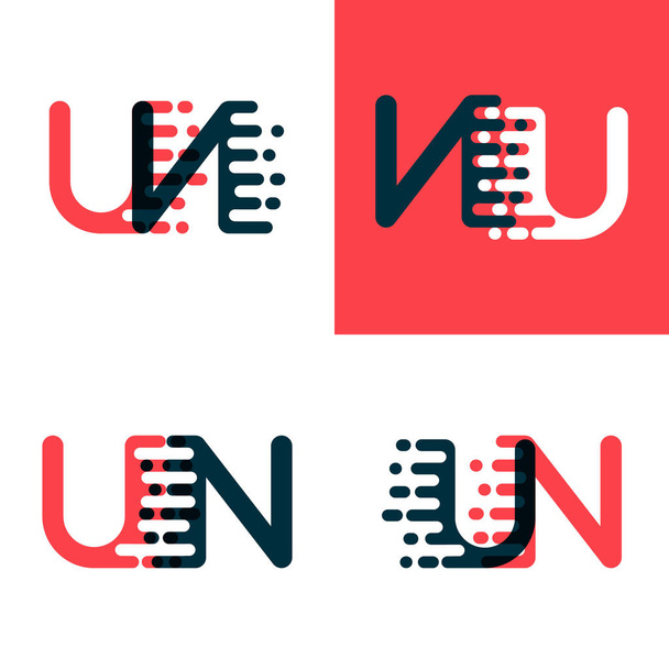 Un betűk logó akcentus sebesség sötét piros és sötétkék - Vektor, kép
