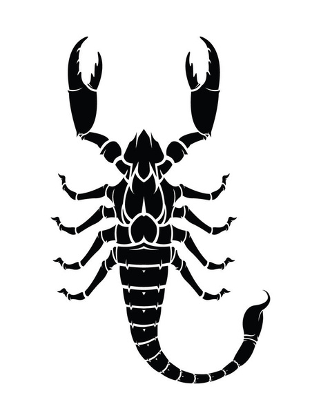 Vector black silhouette of a Scorpion - Вектор,изображение