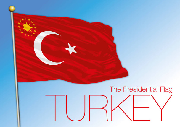 Oficjalna flaga prezydencka Turcji, ilustracja wektora - Wektor, obraz