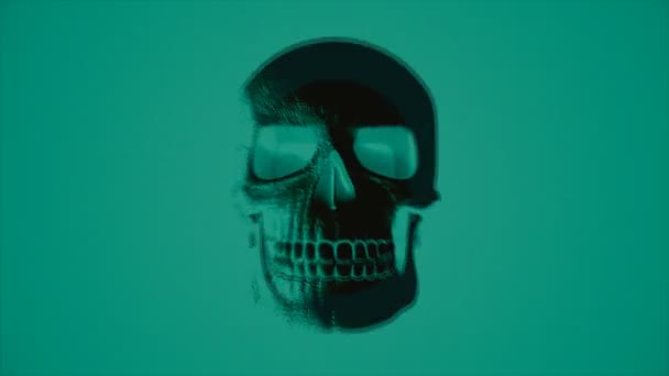 eine computergenerierte Animation von Totenköpfen auf abstraktem Hintergrund, passend zu Halloween - Filmmaterial, Video