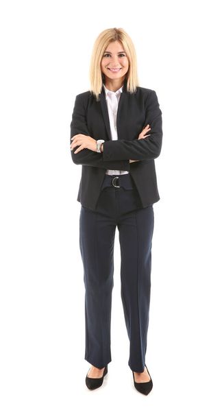 Beautiful stylish businesswoman on white background - Foto, immagini