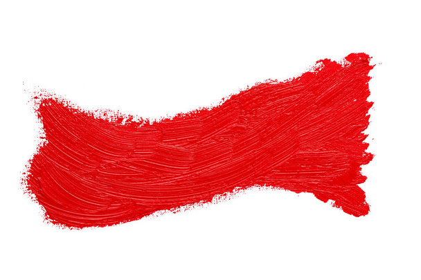 Abstract rood olieverfschilderij penseelstreken - Foto, afbeelding