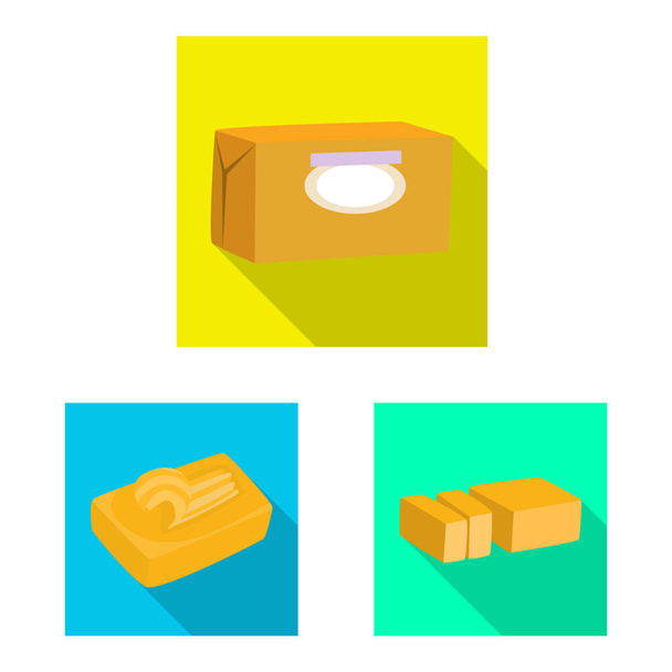 Vector design of creamy and product logo. Collection of creamy and farm stock symbol for web. - ベクター画像