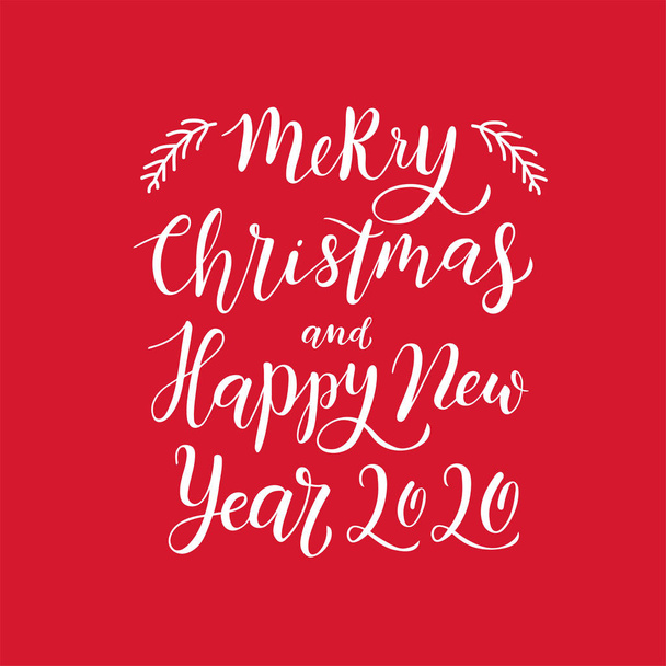 Merry Christmas and Happy New Year 2019 - почерк з малюнками для листівок, запрошення, друк, плакат, банер, веб. - Вектор, зображення