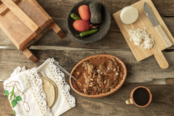 Mexican food. Plate of birria. - Foto, imagen