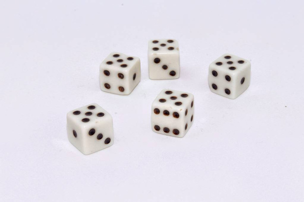 Gambling addiction. Let`s play a diced game. Dice in mid air - Photo, Image
