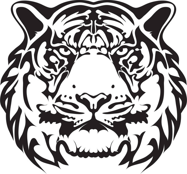Vetor de tatuagem de cabeça de tigre - Vetor, Imagem