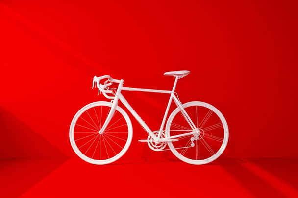 white bike on red wall - Fotografie, Obrázek