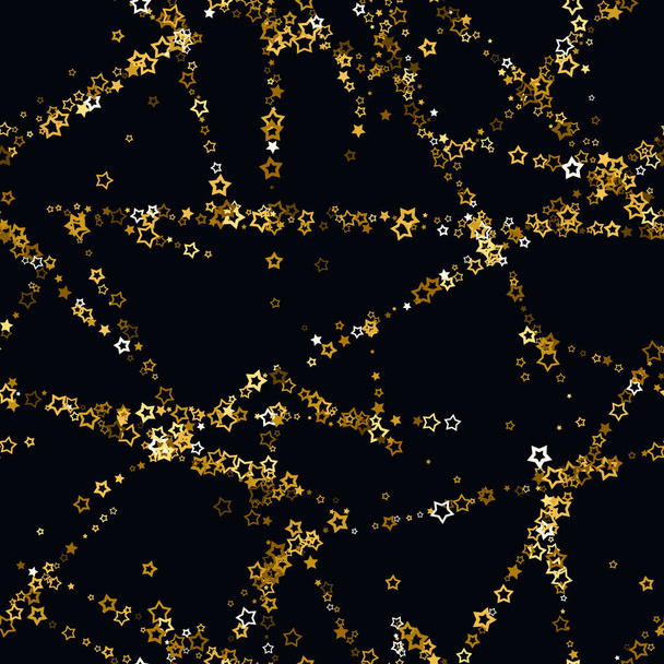 Kusursuz desenli Altın yıldızlı konfeti - Vektör, Görsel